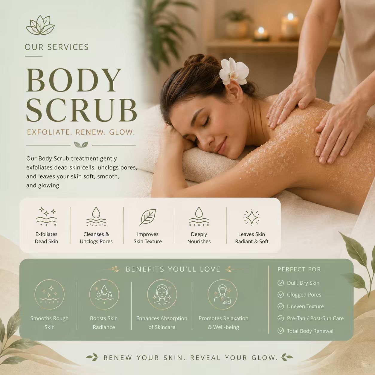 Body Scrub (Back, Leg, Arm & Abdominal)